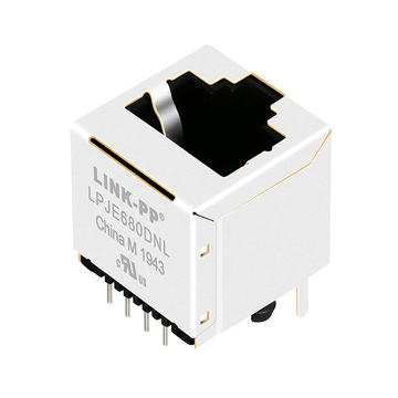 LPJE680DNL LED なし 8P8C 垂直 RJ45 モジュラー ジャック、統合された磁気なし