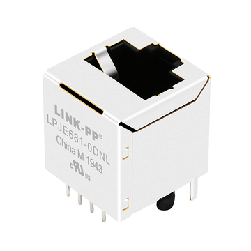 サイドエントリーシールドタブアップ、LEDなし 1X1ポート垂直RJ45モジュラージャック、統合磁気なし
