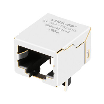 LPJEF1802DNL タブダウン LED サイドエントリー PCB パネルマウント RJ45 ジャックなし統合磁気なし