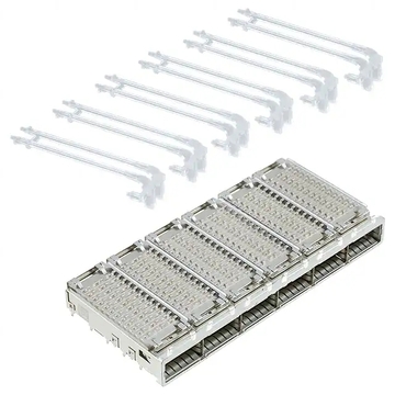 2143331-4 Групповая клетка QSFP+ (1 x 6) с разъемом для радиатора Lightpipe 14 Гбит/с