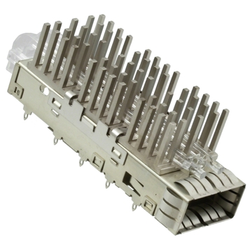 TE 1888971-2 QSFP + قفص مع موصل المشتت الحراري، زنبركات EMI متضمنة أنبوب الضوء