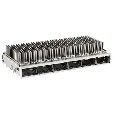 TE 2143330-3 Клетка QSFP+, сборная (1x6) с разъемом радиатора, 14 Гбит/с