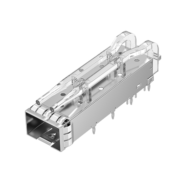 LP11BC02200 SFP+ 1x1 ケージ プレスフィット ライトパイプ付き