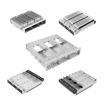 TE 2170767-5 QSFP28 Jaula 1x3 con ajuste a presión y blindaje EMI