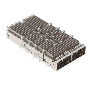 Amphenol UE36-B26200-06A2A Compatible LINK-PP 1x2 QSFP-DD Cage with Heat Sink Connector Press-Fit Through Hole