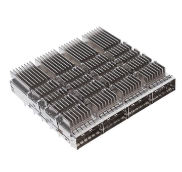 Amphenol UE36-B46200-06A3A Compatible LINK-PP 1x4 QSFP-DD Cage With Heat Sink Connector Press-Fit Through Hole