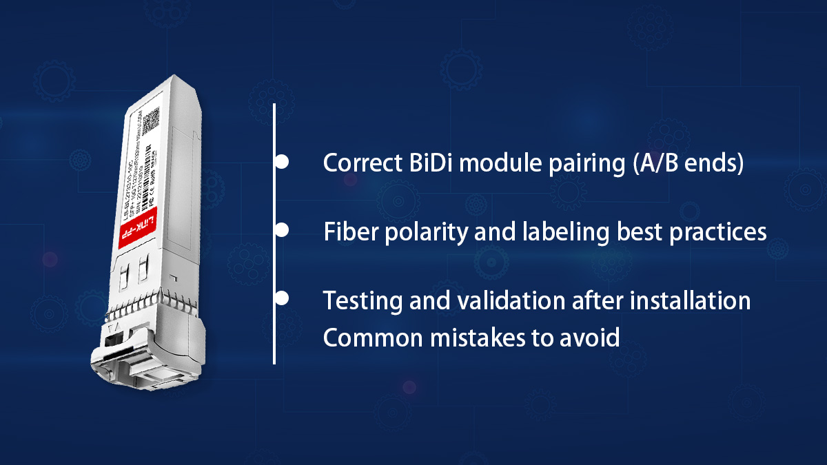 10g bidi sfp+ installation