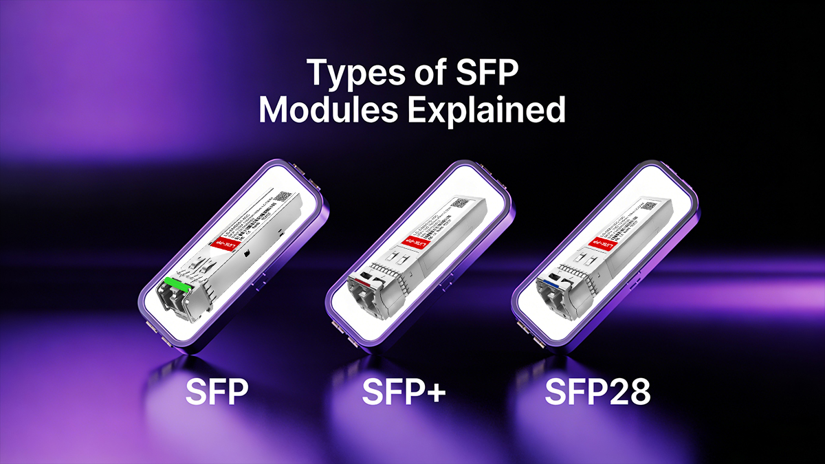 Comparison of SFP, SFP+ and SFP28 modules by data rate and application