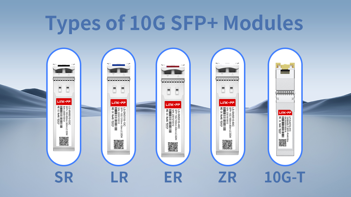 Types of 10G SFP+ modules: SR, LR, ER, ZR and 10GBASE-T &mdash; use cases and distance ranges