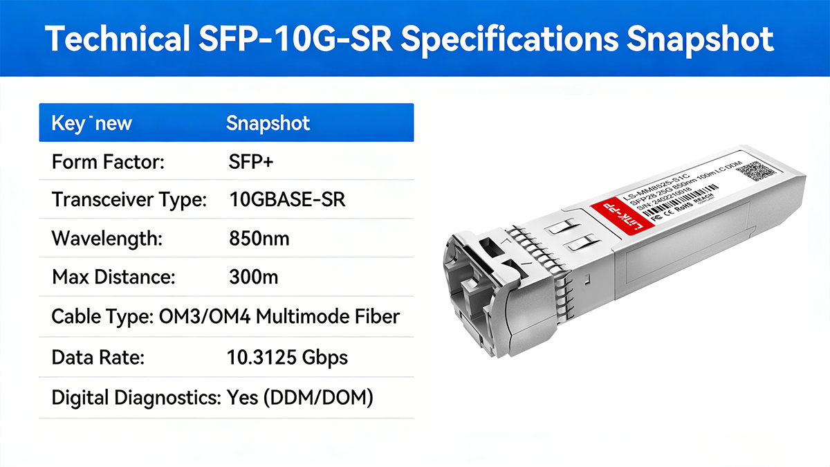 10GBASE-SR Specifications Snapshot