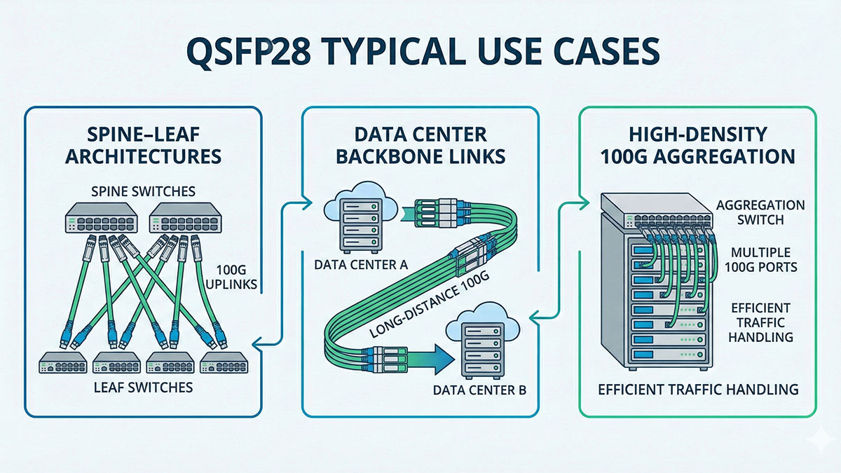 Typical Use Cases for QSFP28