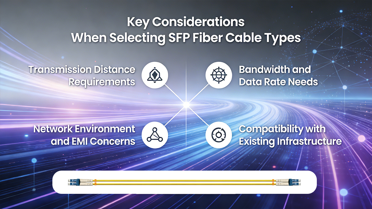 Key Considerations When Selecting SFP Fiber Cable Types