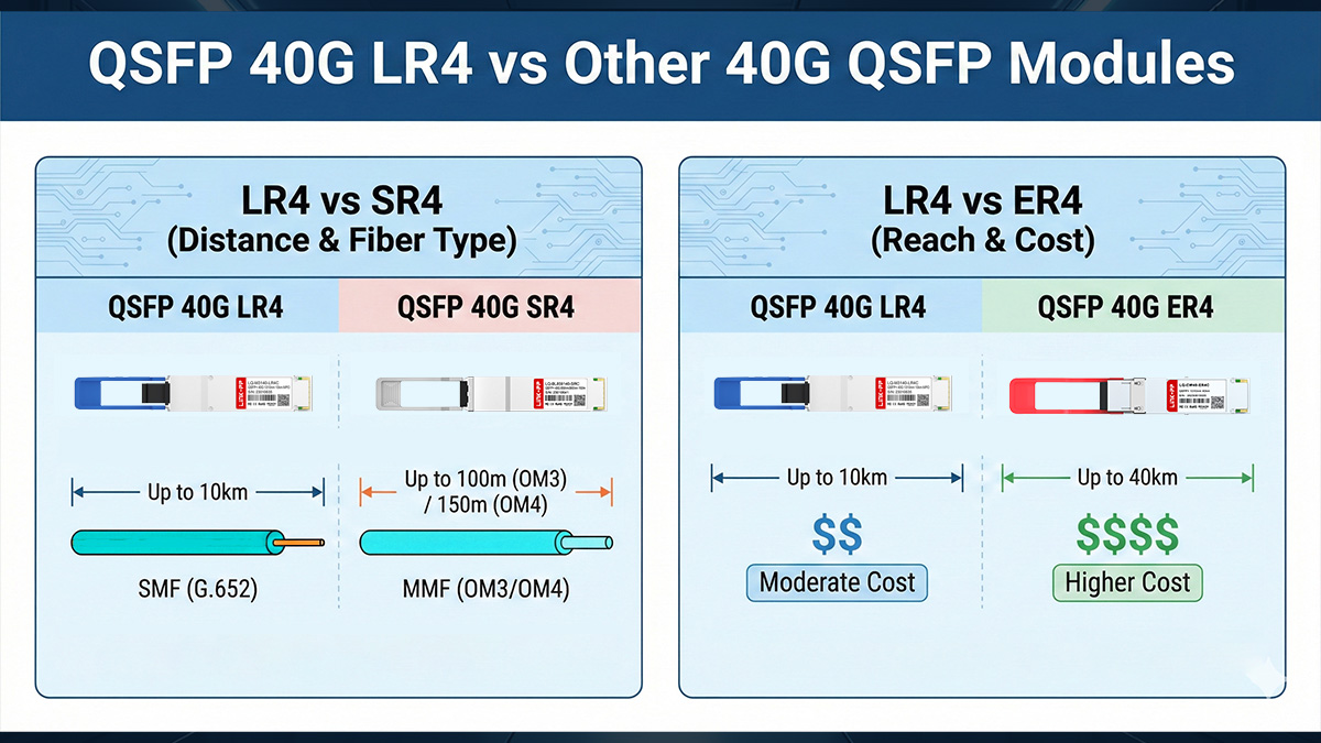 QSFP 40G LR4 vs Other 40G QSFP Modules