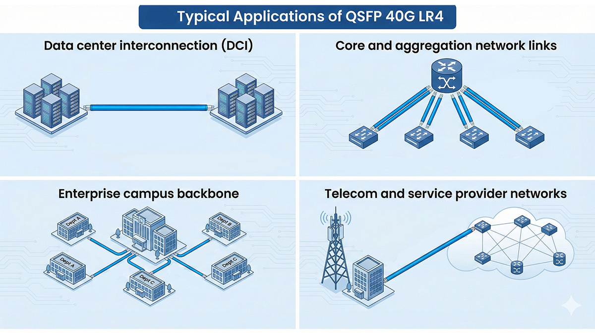 Typical Applications of QSFP 40G LR4