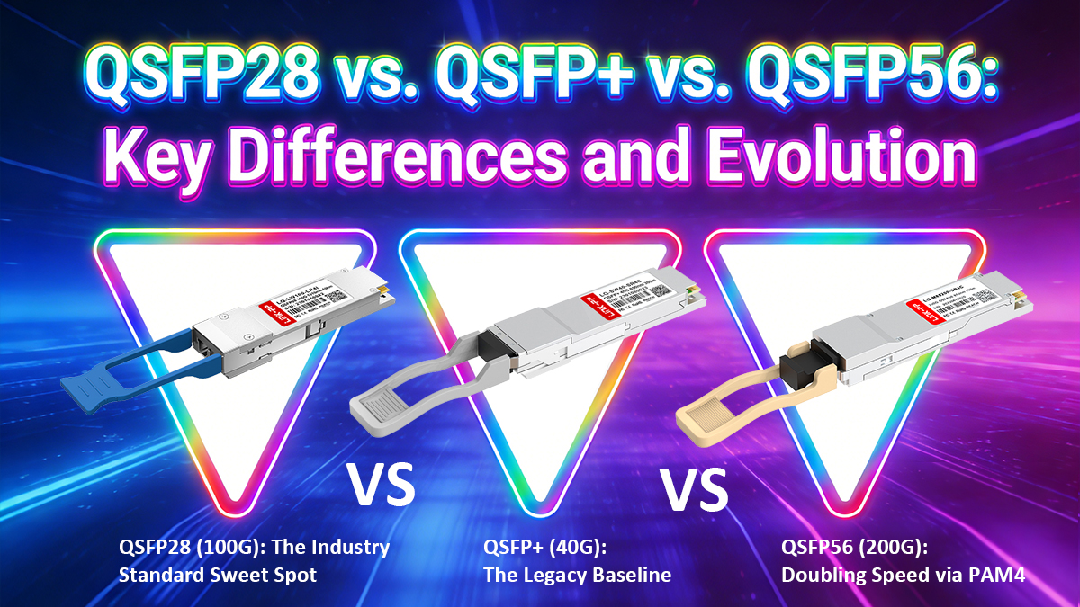 QSFP28 vs. QSFP+ vs. QSFP56: Key Differences and Evolution