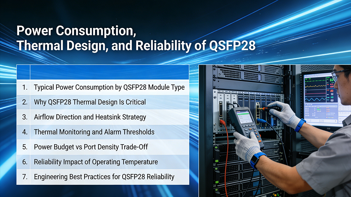 QSFP28 Modules Power Consumption, Thermal Design, and Reliability