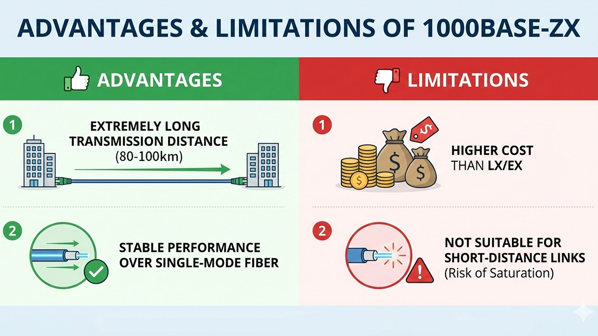 Advantages and Limitations of 1000BASE-ZX