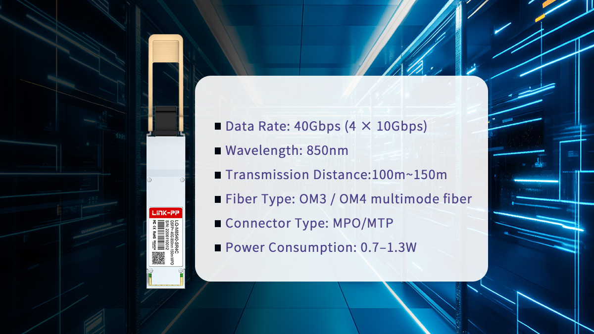 Key Specifications of QSFP 40G SR4