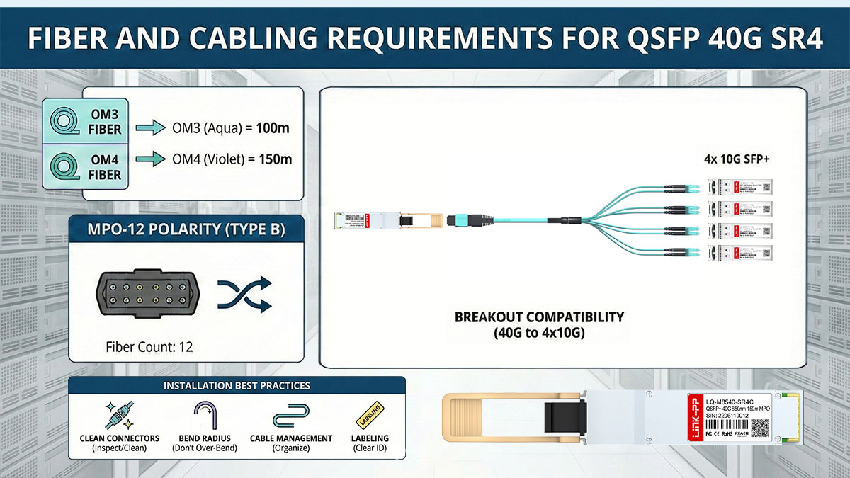 Fiber and Cabling Requirements for QSFP 40G SR4