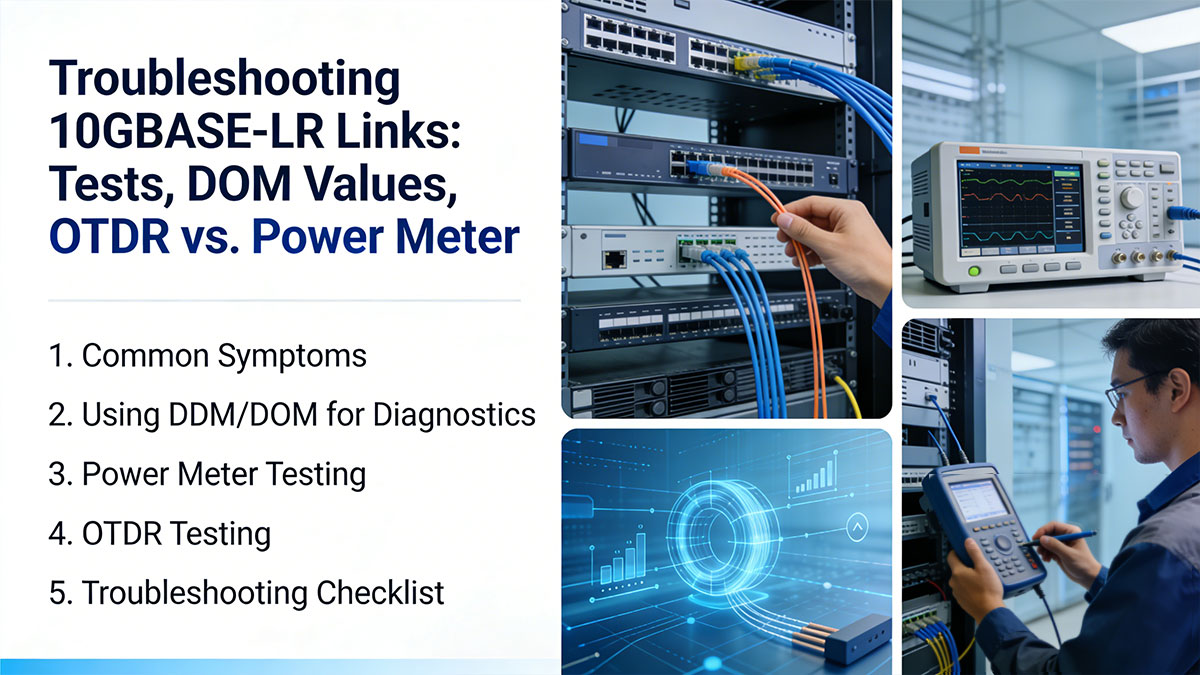 Troubleshooting 10GBASE-LR Links: Tests, DOM Values, OTDR vs. Power Meter