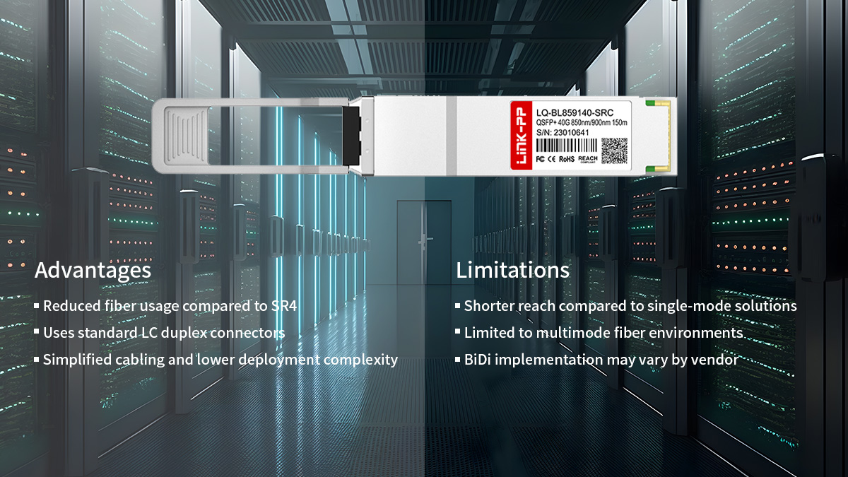 Advantages and Limitations of QSFP-40G-SR-BD