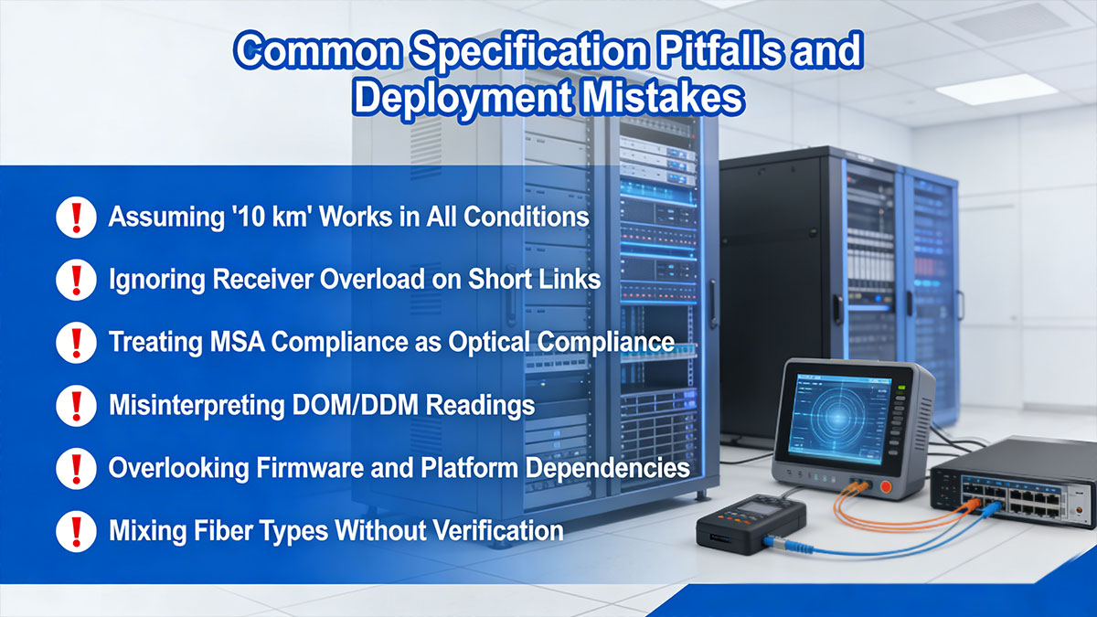 SFP-10G-LR Common Specification Pitfalls and Deployment Mistakes