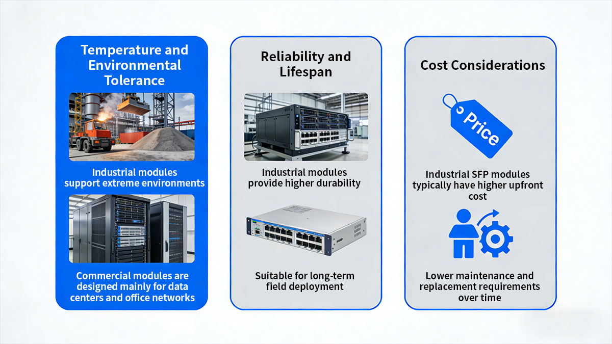 Industrial SFP vs Commercial SFP