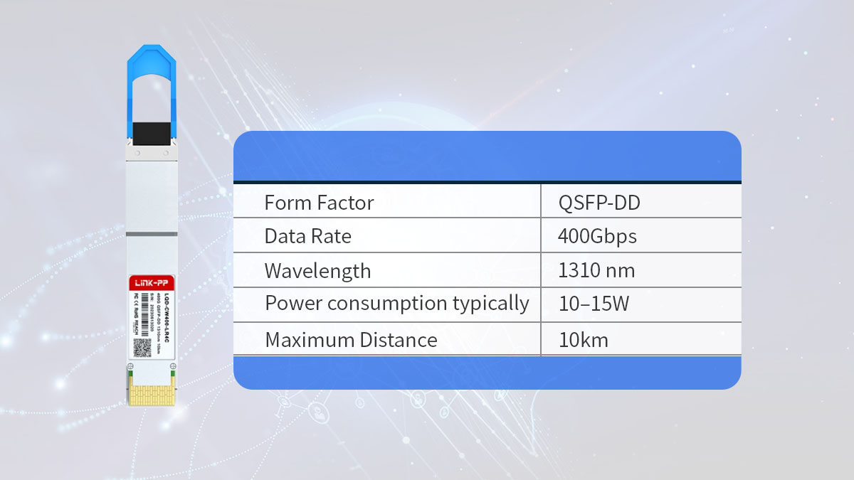 Key Technical Specifications of 400G QSFP-DD LR4