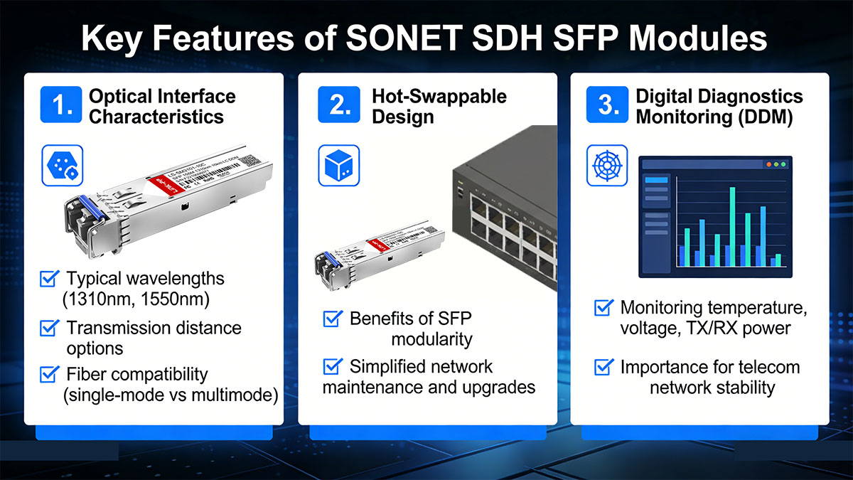 Key Features of SONET SDH SFP Modules