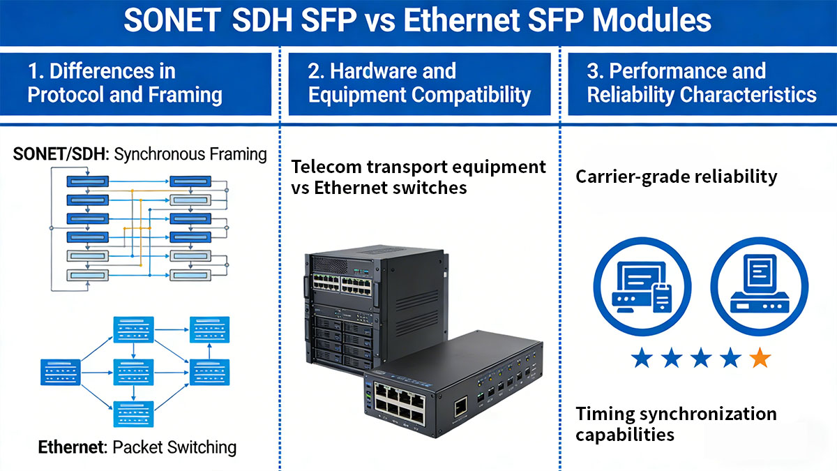 SONET SDH SFP vs Ethernet SFP Modules