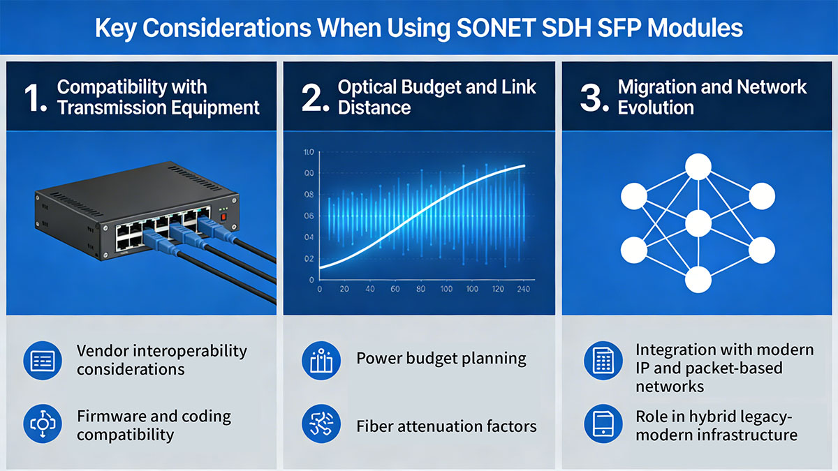Key Considerations When Using SONET SDH SFP Modules