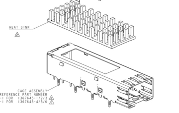 TE 1367645-4 SFP Cage with Heat Sink Connector Press-Fit 4 Gb/s