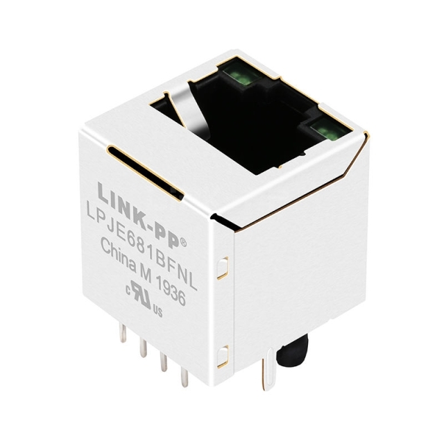 Green/Green LED 1X1 Port Vertical RJ45 Jack Connector without Integrated Magnetics